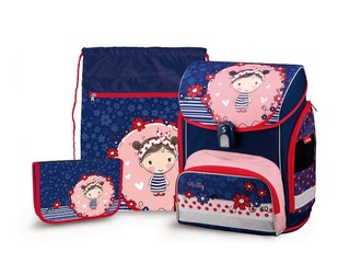 Skolas komplekts Little Betty: mugursoma, penālis, apavu soma