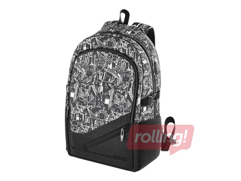 Mugursoma ErichKrause CityLine, melna / balta