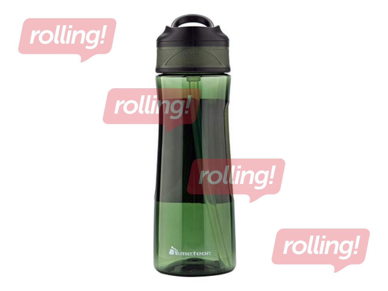 Ūdens pudele ar salmiņu Meteor 670ml, zaļa