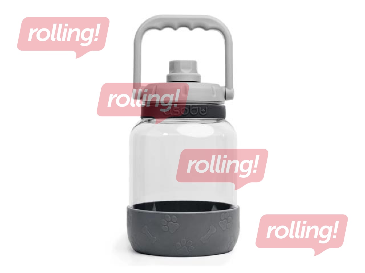 Ūdens pudele suņiem Asobu Barkley, TWB21, pelēka, 1l