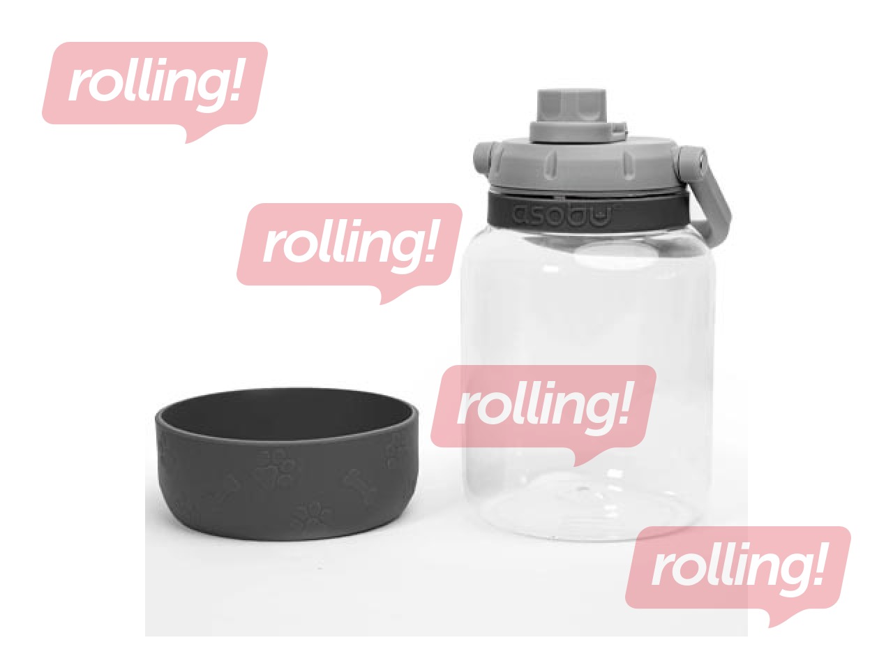 Ūdens pudele suņiem Asobu Barkley, TWB21, pelēka, 1l