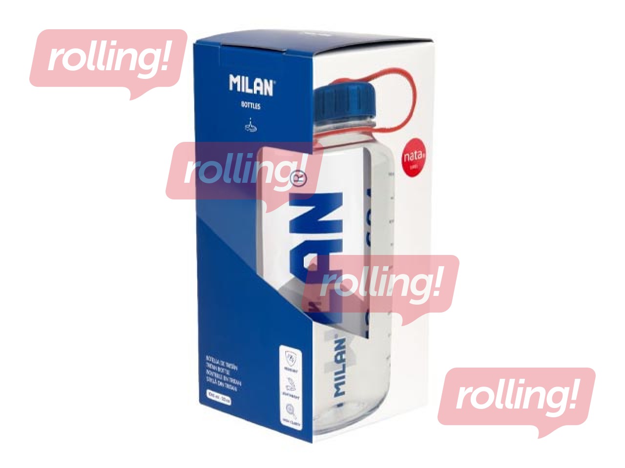 Ūdens pudele Milan, Tritan, caurspīdīga, 1l