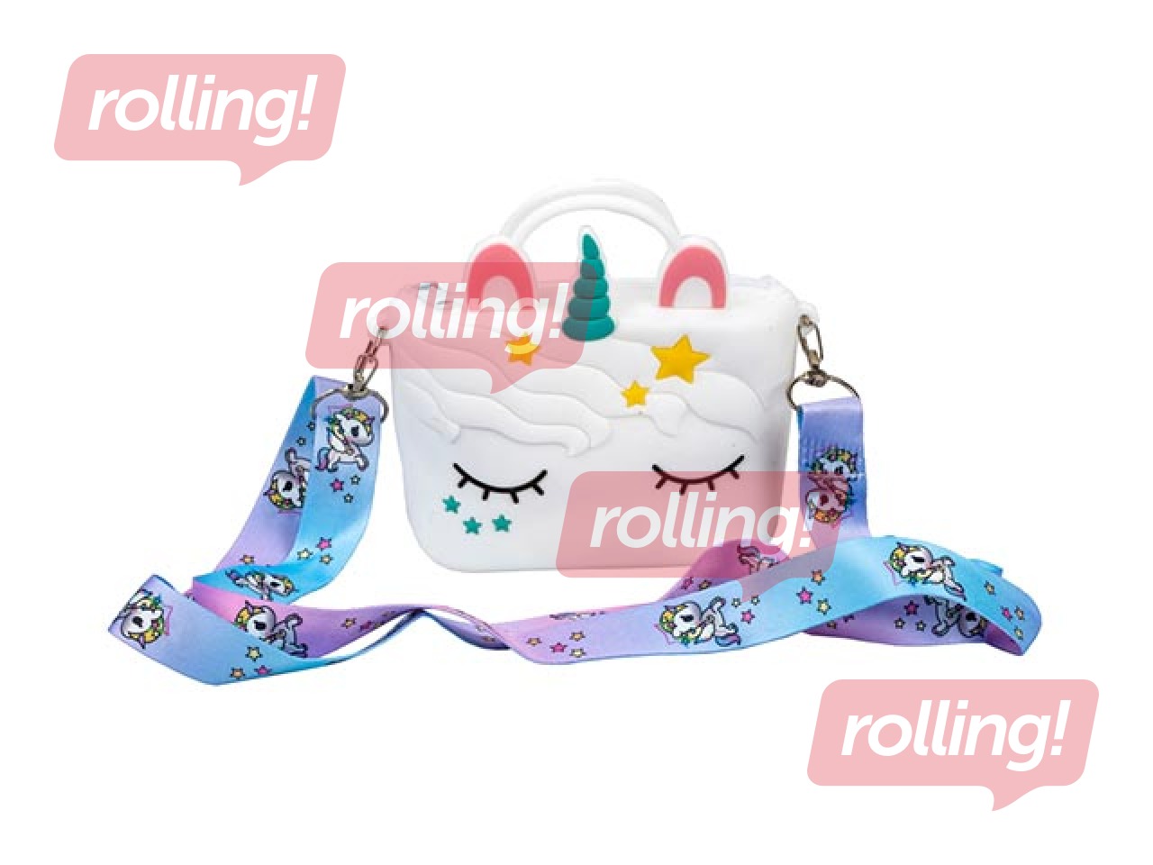 Somiņa - maks Unicorn, silikona, balta