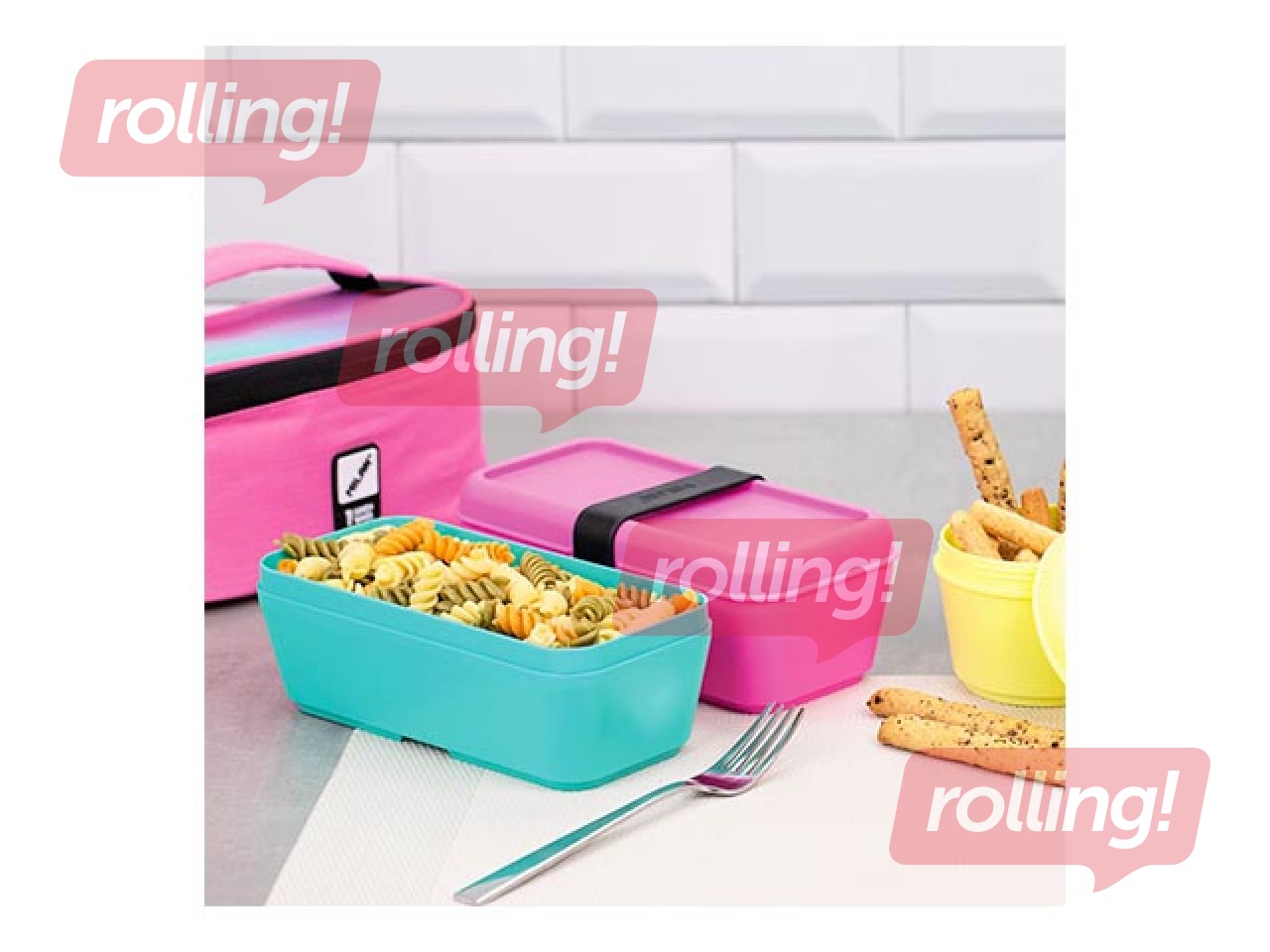 Pusdienu kaste Milan Sunset, 0,75l, taisnstūra, fuksijas krāsā