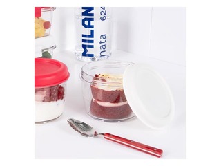 Pusdienu kaste Milan, Nata, apaļa, hermētiska, caurspīdīga ar baltu vāku, 0.5l