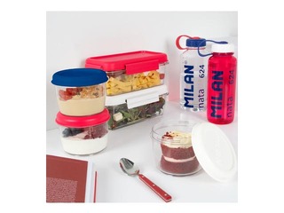 Pusdienu kaste Milan, Nata, apaļa, hermētiska, caurspīdīga ar baltu vāku, 0.5l