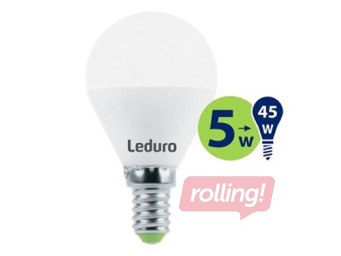 LED spuldze LEDURO G45 E14 5W 2700K 400lm, matēta
