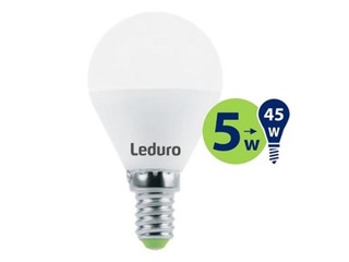 LED spuldze LEDURO G45 E14 5W 2700K 400lm, matēta