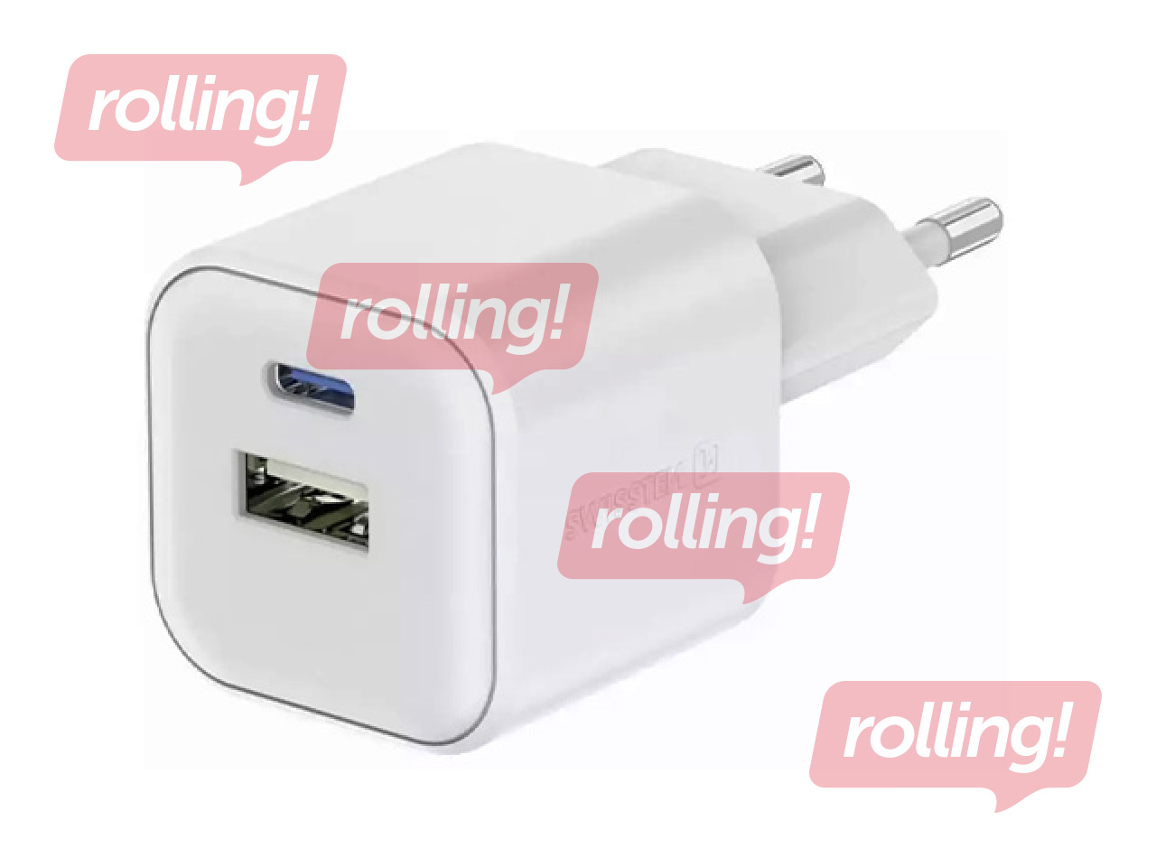 Lādētājs Swissten GaN USB + Type C, 35W, balts