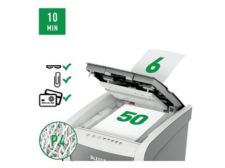 Dokumentu smalcinātājs Leitz IQ Autofeed Small Office 50x Automatic, P4 + DĀVANA! Pērc papīr