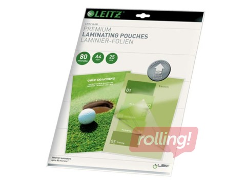 Laminēšanas plēves Leitz, A4, 80 mic., UDT, 100 gab.