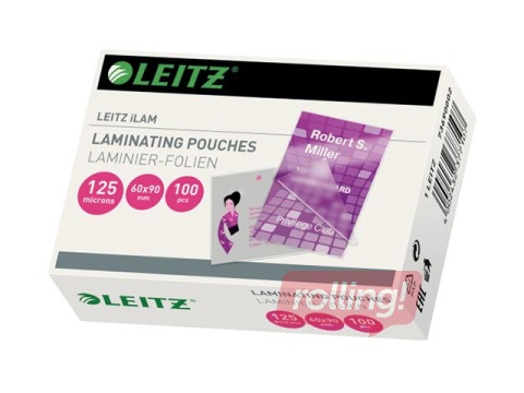 Laminēšanas plēves Leitz 60 x 90 mm, 125mic, 100 gab
