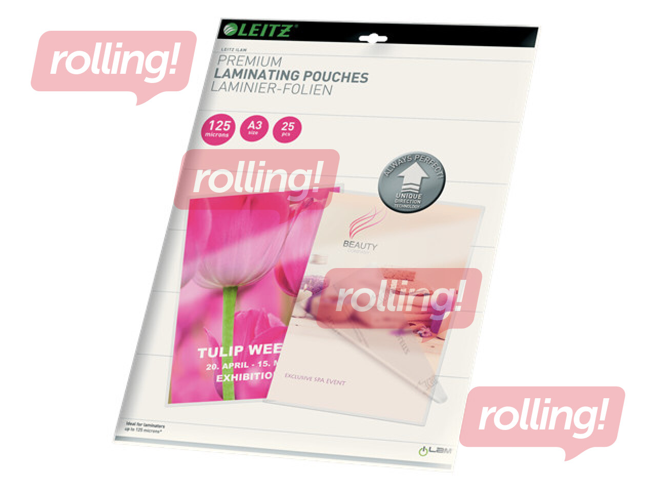 Laminēšanas plēves Leitz UDT, A4, 125 mic., 25 gab.