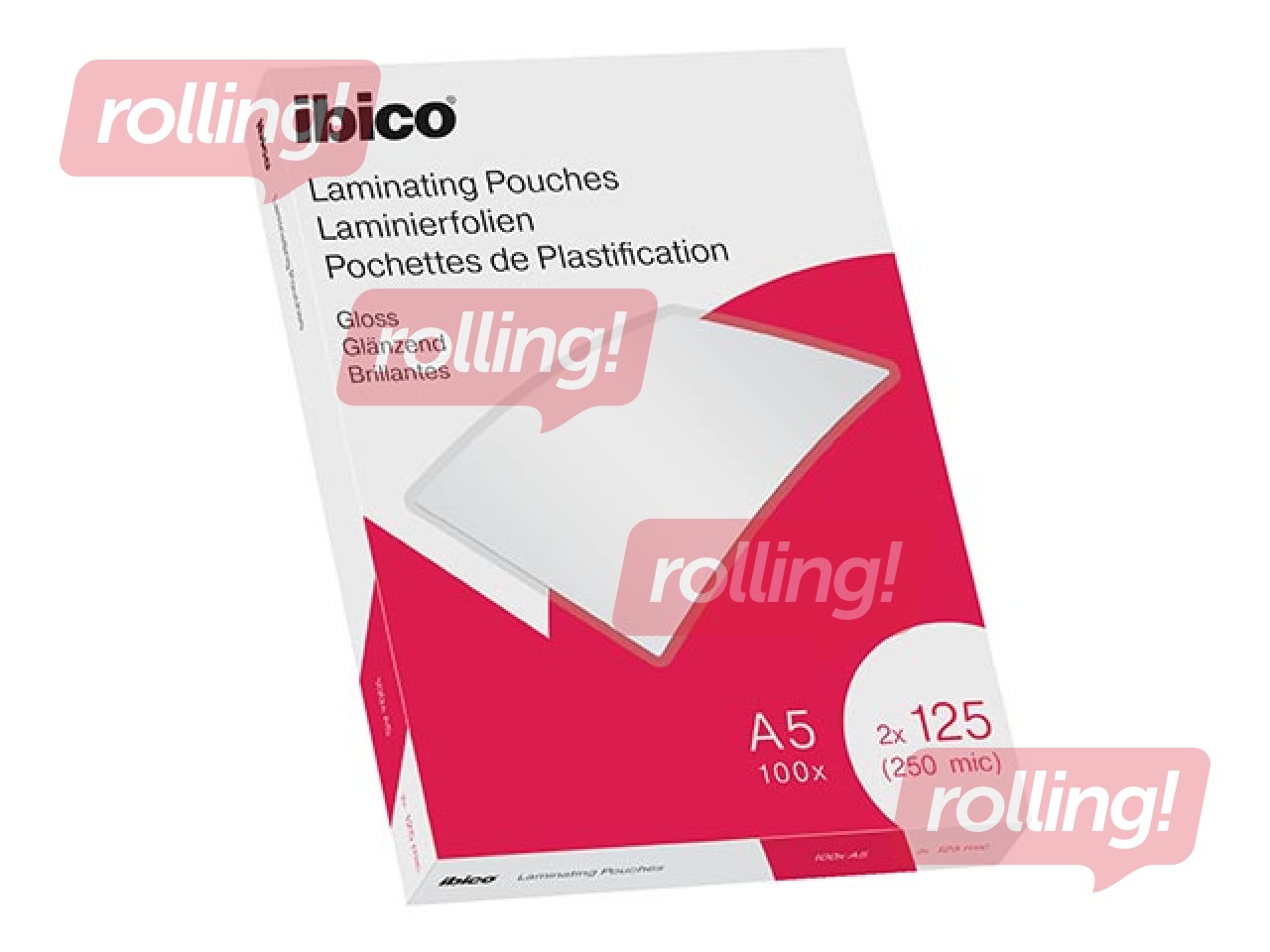 Laminēšanas plēves Ibico, A5, 125 mic., glancētas, 100 gab.