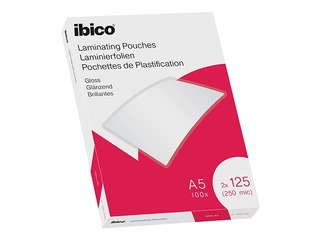 Laminēšanas plēves Ibico, A5, 125 mic., glancētas, 100 gab.