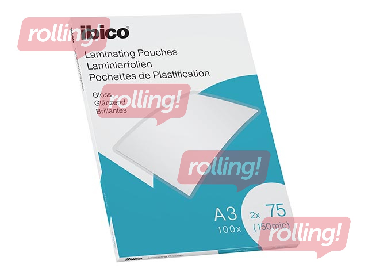 Laminēšanas plēves Ibico, A3, 75 mic., glancētas, 100 gab.