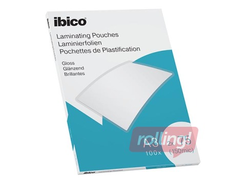 Laminēšanas plēves Ibico, A3, 75 mic., glancētas, 100 gab.