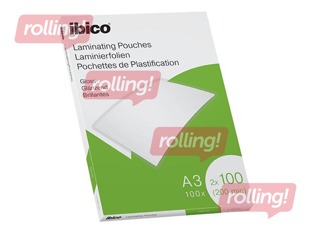 Laminēšanas plēves Ibico, A3, 100 mic., glancētas, 100 gab.