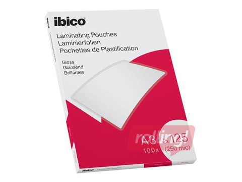 Laminēšanas plēves Ibico, A3, 125 mic., glancētas, 100 gab.