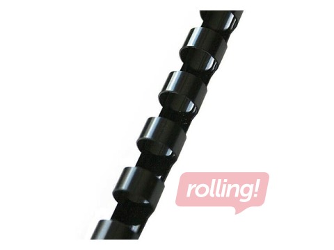 Plastmasas spirāles Argo, 25 mm, 50 gab., melnas