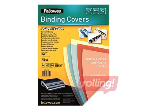 Iesiešanas priekšvāks Fellowes, A4, 300 mic., 100 gab., caurspīdīgs