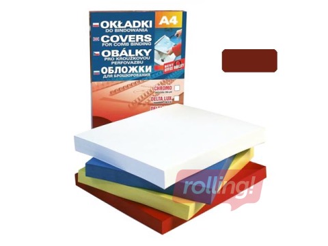 Iesiešanas aizmugures vāks Delta, A4, 250 g/m2, 100 gab., bordo