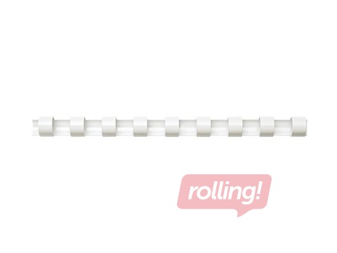 Plastmasas spirāles Fellowes, 51 mm, 50 gab., ovālas, baltas