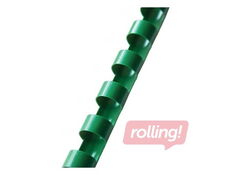 Plastmasas spirāles Argo, 12.5 mm, 100 gab., zaļas