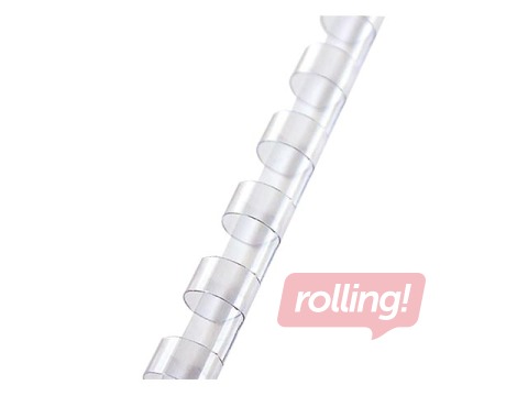 Plastmasas spirāles Argo, 12.5 mm, 100 gab., caurspīdīga