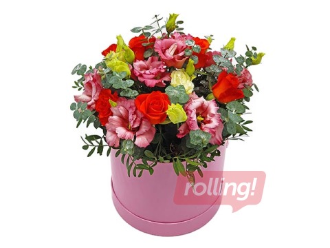 Ziedu pušķis “ROMANTISKAIS SVEICIENS” (piegāde tikai Rīgā un Rīgas rajonā)