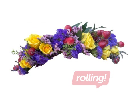 Dažādu ziedu Līgo vainags, Ø25cm