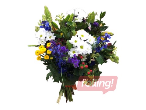 Dažādu ziedu Līgo pušķis