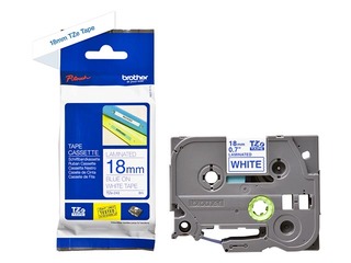 Lente Brother TZe-243, Zils uz balta, 18mm, 8 m, laminēta