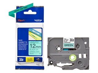 Lente Brother TZe-731, Melns uz zaļa, 12mm, 8 m, laminēta