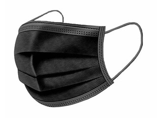 Sejas maska medicīniskā 3 kārtas, ar gumijām 50 gab, melna
