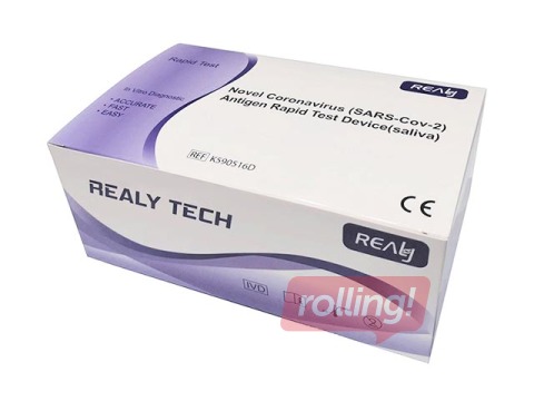 COVID-19 Antigen Rapid Realy Tech Siekalu tests, 5gb / iepak (1gb - tikai 1.20 Eur bez PVN)