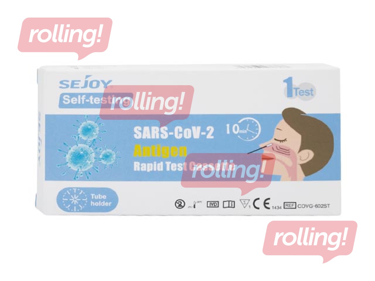 COVID-19 ātrais SARS-CoV-2 antigēna deguna dobuma tests SEJOY, 1 gab.