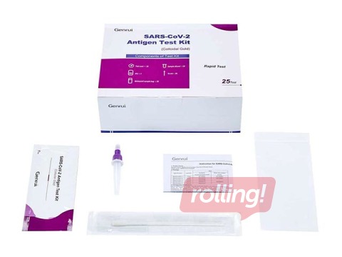COVID-19 Genrui, ātrais SARS-CoV-2 antigēna tests, deguna, 25 gab./iepak.