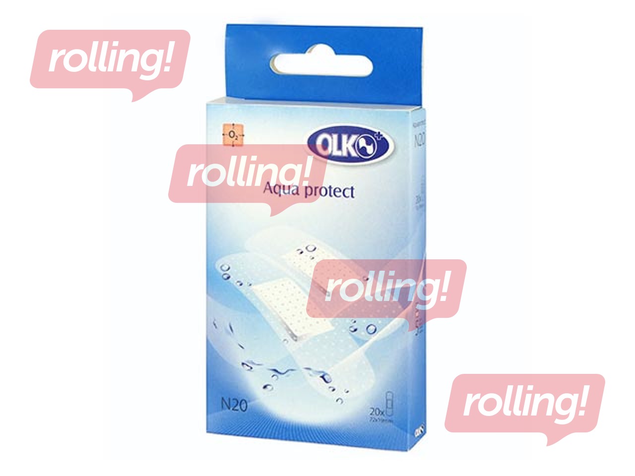 Baktericīdie plāksteri - ūdensizturīgi,Olko Aqua Protect 20 gb.