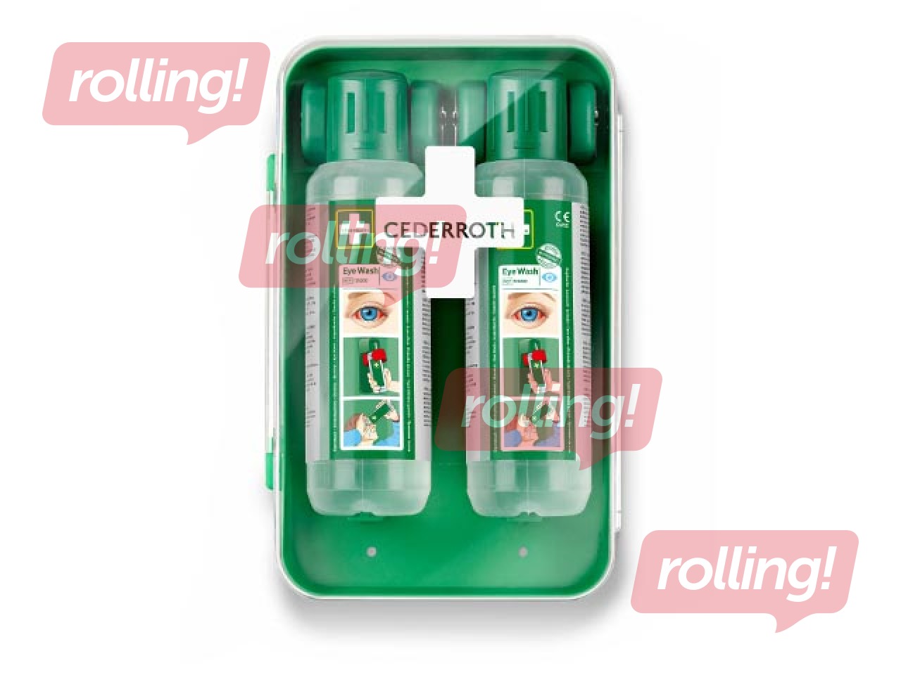 Acu skalošanas komplekts ar turētāju Cederroth (2x500ml)