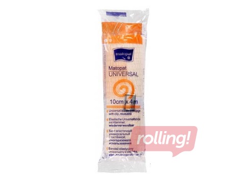 Pārsējs Matopat, Universal, elastīga, nesterila, ar āķīšiem, 10cm x 4m, 1 gab.