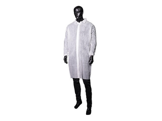 Vienreizlietojamais halāts ar spiedpogām Med-Comfort, medicīnaiskais, balts, L izmērs