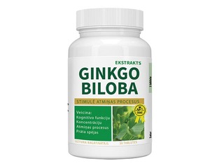 Uztura bagātinātājs, Ginkgo Biloba, 30 tabletes