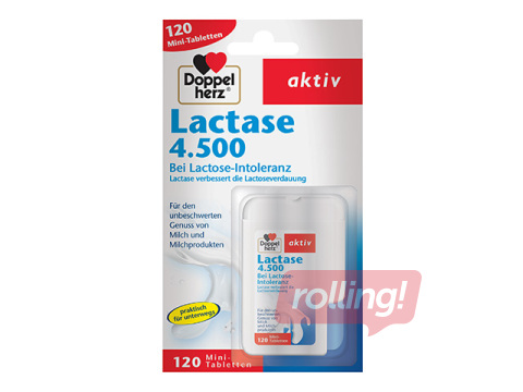 Uztura bagātinātājs Doppelherz Aktiv, Lactase 4.500, 120 tabletes