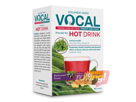 Uztura bagātinātājs Vocal, karstais dzēriens ar upeņu garšu, 10 paciņas