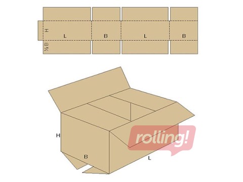 Gofrēta kartona kaste 3 mm, 380 x 285 x 142 mm