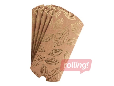 Dāvanu kastītes, Golden Leaves, kartona, 150x80mm, 5 gab.