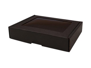 Iesaiņošanas kaste ar logu, melna, 135x90x30mm