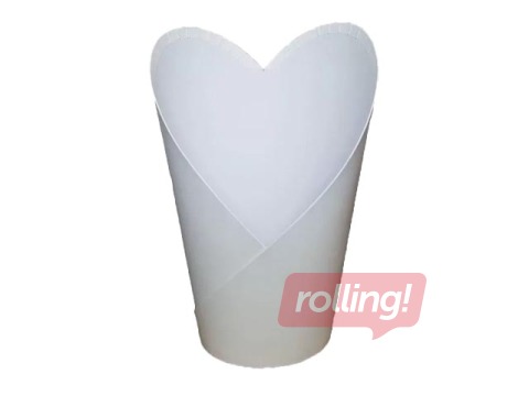 Dāvanu kaste ziediem, balta