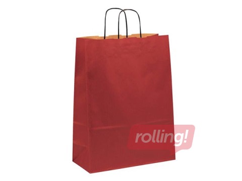 Dāvanu maisiņš papīra TOPTWIST 240x110x310 mm, sarkans